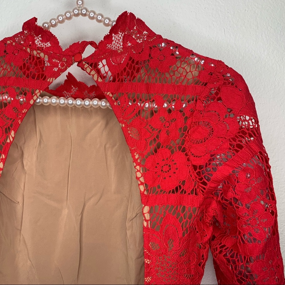 FOR LOVE AND LEMON red Rosetta lace dress - Picture 5 of 7